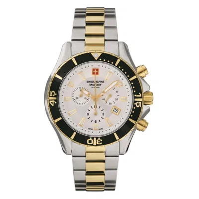 Pre-owned Swiss Military Swiss Alpine Military Men's Watch Chronograph Analog Quartz 7040.9142sam Steel