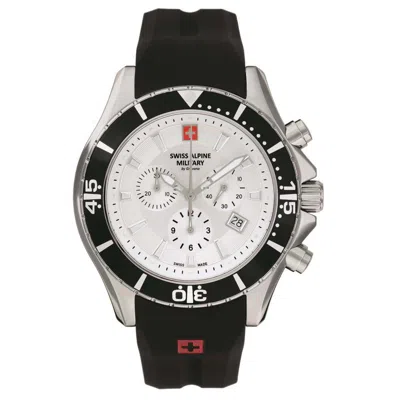 Pre-owned Swiss Military Swiss Alpine Military Men's Watch Chronograph Analog Quartz 7040.9832sam Siikon