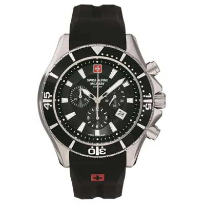 Pre-owned Swiss Military Swiss Alpine Military Men's Watch Chronograph Analog Quartz 7040.9837sam Siikon