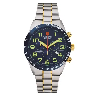 Pre-owned Swiss Military Swiss Alpine Military Men's Watch Chronograph Analog Quartz 7047.9145sam Steel