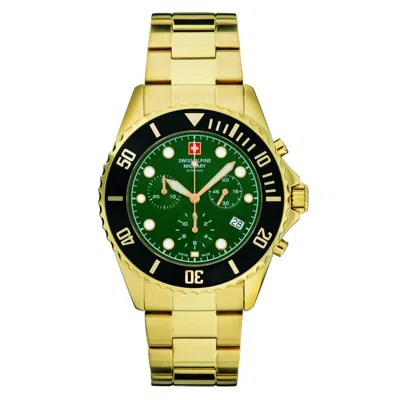 Pre-owned Swiss Military Swiss Alpine Military Men's Watch Chronograph Analog Quartz 7053.9114sam Steel