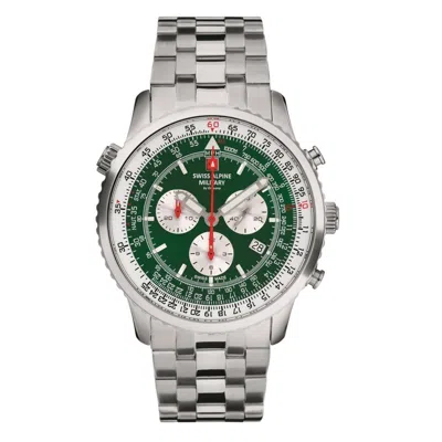 Pre-owned Swiss Military Swiss Alpine Military Men's Watch Chronograph Analog Quartz 7078.9134sam Steel