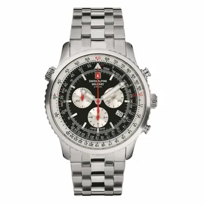 Pre-owned Swiss Military Swiss Alpine Military Men's Watch Chronograph Analog Quartz 7078.9137sam Steel
