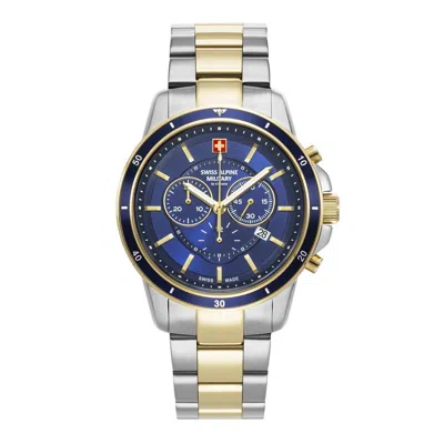 Pre-owned Swiss Military Swiss Alpine Military Men's Watch Chronograph Analog Quartz 7089.9145sam Steel
