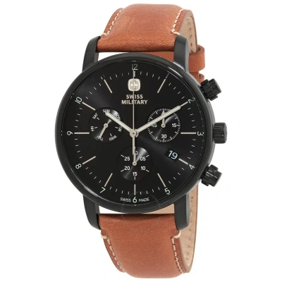 Swiss Military Urban Classic Chrono Chronograph Quartz Black Dial Men's Watch 01.1743.315 In Black / Brown