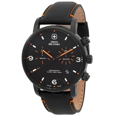 Swiss Military Urban Metropolitan Chrono Chronograph Quartz Black Dial Men's Watch 01.1743.314 In Black / Tan