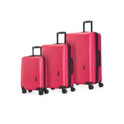 Swiss Mobility San 3 Piece Hardside Luggage Set In Raspberry