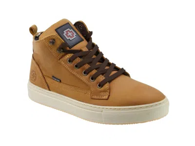 Swissbrand Leather High-top Sneakers In Honey In Brown