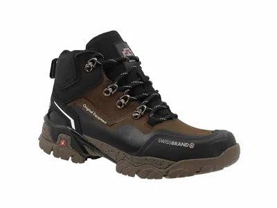 Swissbrand Leather Hiking Boot In Brown