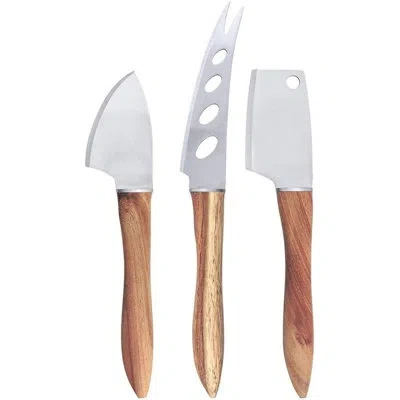 Swissmar 3-piece Acacia Wood Handle Cheese Knife Set In Brown