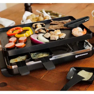 Swissmar 8 Person Classic Raclette Party Grill With Reversible Cast Aluminum Non-stick Grill Plate In Anthracite