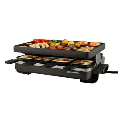 Swissmar 8 Person Classic Raclette Party Grill With Reversible Cast Iron Non-stick Grill Plate In Gray