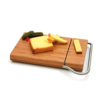 Swissmar Bamboo Cutting Board With Stainless Steel Cheese Slicer Blade