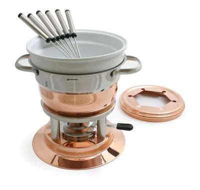 Swissmar Lausanne 11 Piece Copper Fondue Set In Gray