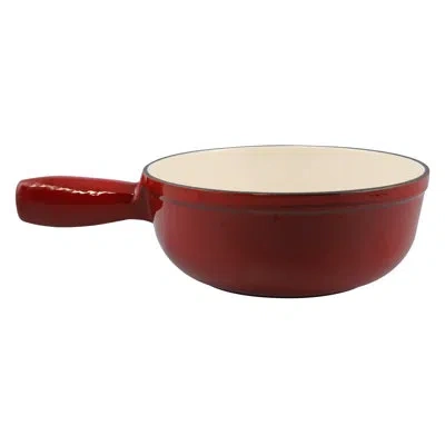 Swissmar Lugano Cast Iron Cheese Cheese Fondue Pot Cherry Red In Stainless Steel