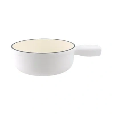Swissmar Lugano Cast Iron Cheese Cheese Fondue Pot In Matte White