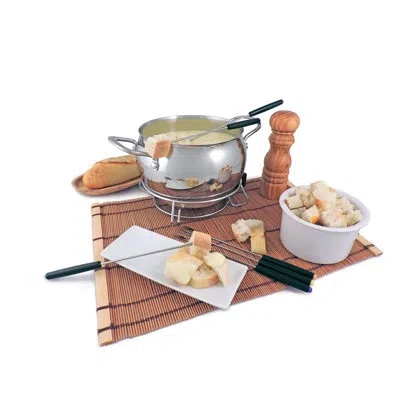 Swissmar Mont Brulé 9 Piece Electric Fondue Set, Mirror-finish Stainless Steel