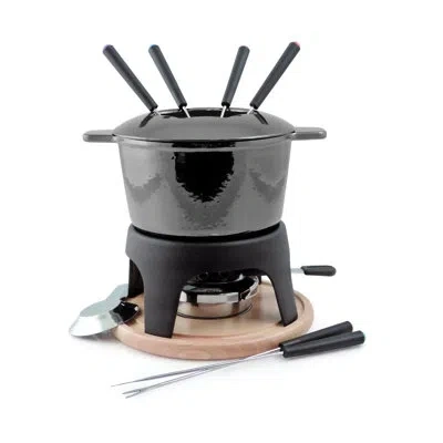Swissmar Sierra 11 Piece Cast Iron Fondue Set In Metallic Black