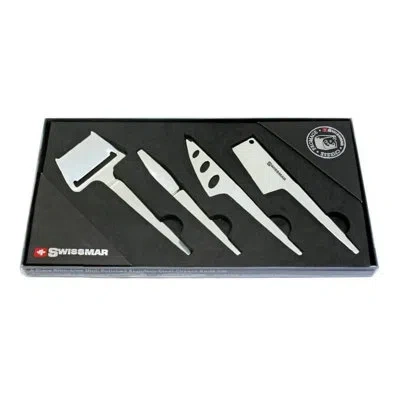 Swissmar Slim-line Cheese Knife 4 Piece Set In Chrome