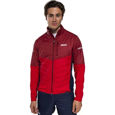 Pre-owned Swix Dynamic Hybrid Insulated Jacket - Men's In Rhubarb Red/ Red