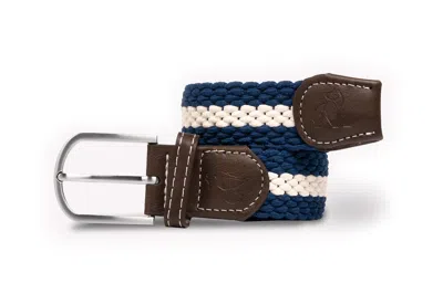 Swole Panda Men's Blue / White Woven Belt - Blue & White Stripe In Blue/white