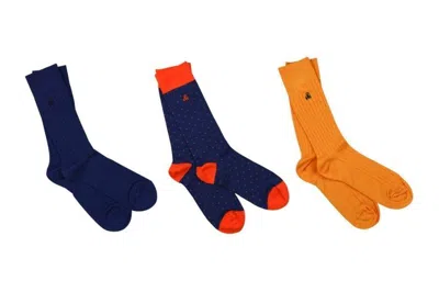 Swole Panda Men's Blue / Yellow / Orange Orange & Blue Sock Box - 3 Pairs Of Bamboo Socks In Multi