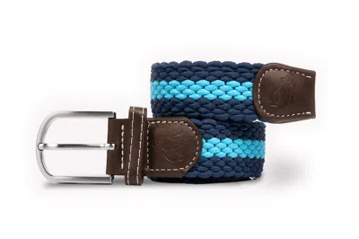 Swole Panda Men's Woven Belt - Sky Blue Stripe