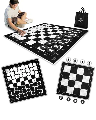 Swooc Games 3-in-1 Giant Checkers & Chess Game In Black