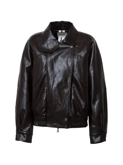 Sword 6.6.44 Asymmetric Faux-leather Jacket In Brown