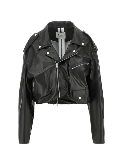 Sword 6.6.44 Balloon-fit Biker Jacket In Black