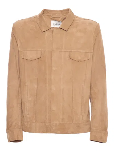 SWORD 6.6.44 BEIGE GOATSKIN JACKET