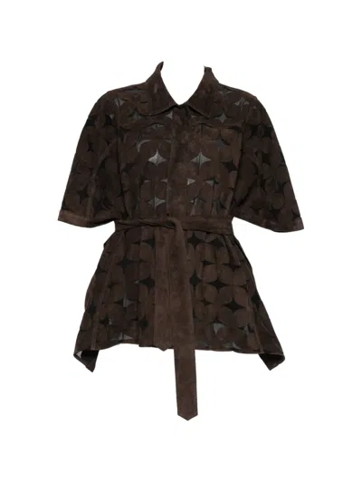 Sword 6.6.44 Belted Suede Jacket In Brown