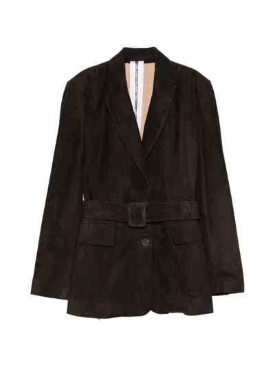 Sword 6.6.44 Belted Suede Jacket In Brown