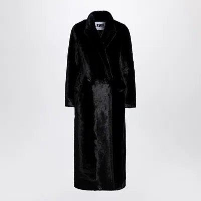 Sword 6.6.44 S.w.o.r.d 6.6.44 Long Faux Fur Coat In Blue
