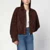 Sword 6.6.44 Brown Leather Bomber Jacket With Studs In Brown