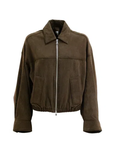 Sword 6.6.44 Bully Perforated Goat-suede Jacket In Brown
