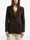 Sword 6.6.44 Button Suede Coat In Brown