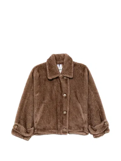 Sword 6.6.44 Jacke Aus Faux Fur In Brown