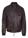 Sword 6.6.44 Cacao Leather Jacket Zip Closure In Brown