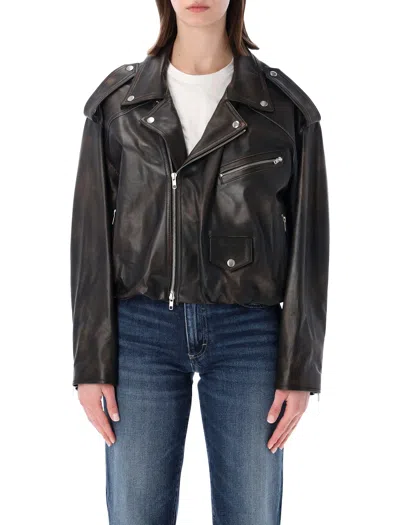 Sword 6.6.44 Sword Elastic Hem Leather Jacket