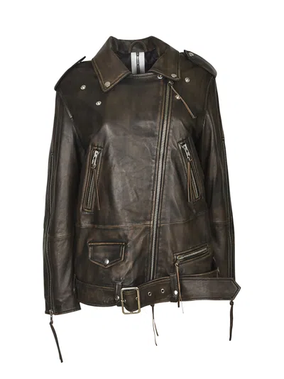 Sword 6.6.44 Classic Multi-pocket Biker Jacket In Black