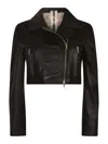 Sword 6.6.44 Cropped Zip-front Leather Jacket In Brown