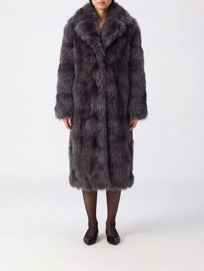 Sword 6.6.44 Shearling-texture Notch-lapel Coat In Multi