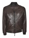 Sword 6.6.44 Zip-fastening Leather Jacket In Brown