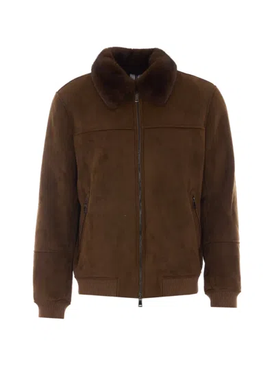Sword 6.6.44 Collar Zip-up Jacket In Brown
