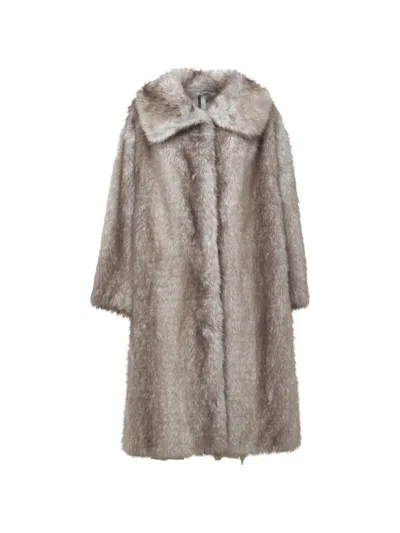 Sword 6.6.44 Collared Faux-fur Coat In Brown