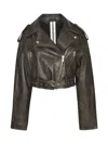 Sword 6.6.44 Belted Leather Jacket In Black