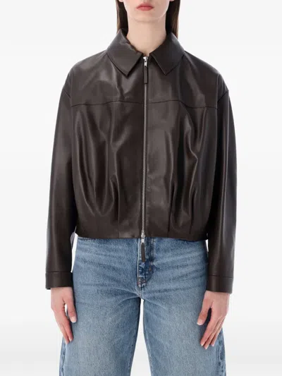 Sword 6.6.44 Cropped Bomber Jacket In Brown