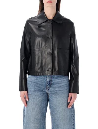Sword 6.6.44 Nappa Leather Cropped Jacket In Neutral