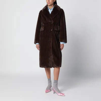 Sword 6.6.44 Sword 6644 Dark Brown Faux Fur Coat
